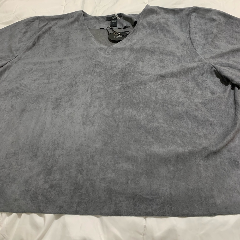 Faux suede grey top, never worn